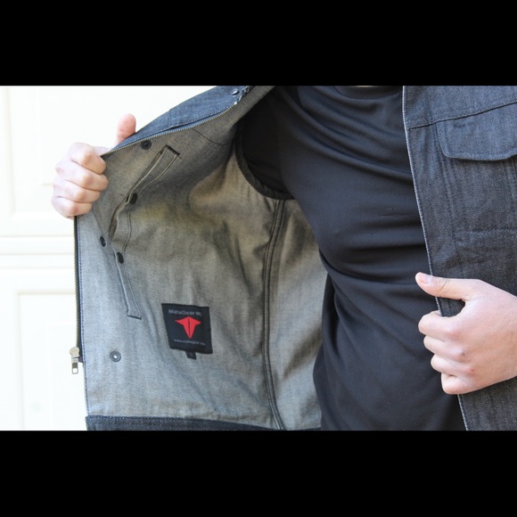 Men’s Motorcycle Denim Concealed Carry Vest - Picture 6 of 7